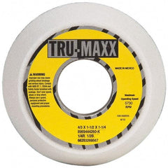 Tru-Maxx - 4" Diam, 1-1/4" Hole Size, 1-1/2" Overall Thickness, 60 Grit, Type 11 Tool & Cutter Grinding Wheel - Medium Grade, Aluminum Oxide, K Hardness, 5,730 RPM - Eagle Tool & Supply