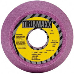 Tru-Maxx - 5" Diam, 1-1/4" Hole Size, 1-3/4" Overall Thickness, 46 Grit, Type 11 Tool & Cutter Grinding Wheel - Coarse Grade, Aluminum Oxide, I Hardness, 4,585 RPM - Eagle Tool & Supply