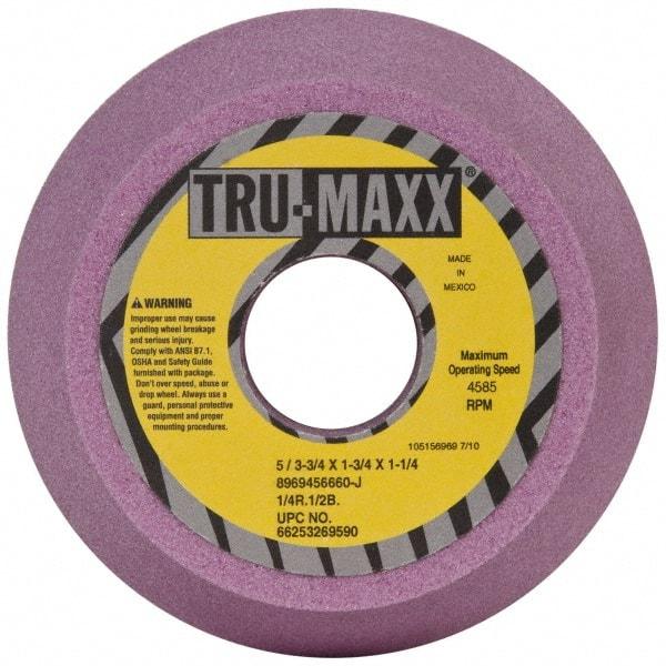 Tru-Maxx - 5" Diam, 1-1/4" Hole Size, 1-3/4" Overall Thickness, 60 Grit, Type 11 Tool & Cutter Grinding Wheel - Medium Grade, Aluminum Oxide, J Hardness, 4,585 RPM - Eagle Tool & Supply