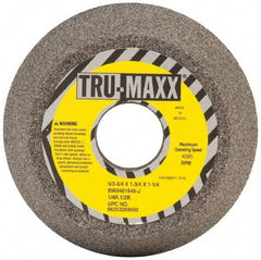 Tru-Maxx - 5" Diam, 1-1/4" Hole Size, 1-3/4" Overall Thickness, 46 Grit, Type 11 Tool & Cutter Grinding Wheel - Coarse Grade, Aluminum Oxide, J Hardness, 4,585 RPM - Eagle Tool & Supply