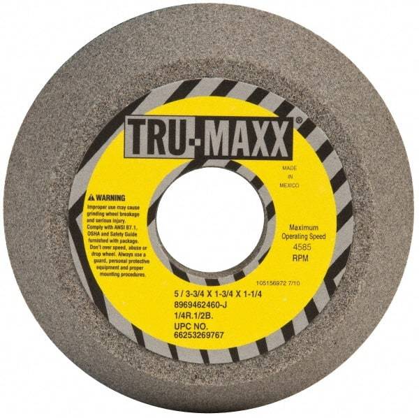 Tru-Maxx - 5" Diam, 1-1/4" Hole Size, 1-3/4" Overall Thickness, 60 Grit, Type 11 Tool & Cutter Grinding Wheel - Medium Grade, Aluminum Oxide, J Hardness, 4,585 RPM - Eagle Tool & Supply
