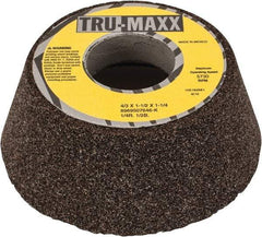 Tru-Maxx - 4" Diam, 1-1/4" Hole Size, 1-1/2" Overall Thickness, 46 Grit, Type 11 Tool & Cutter Grinding Wheel - Coarse Grade, Aluminum Oxide, K Hardness, 5,730 RPM - Eagle Tool & Supply