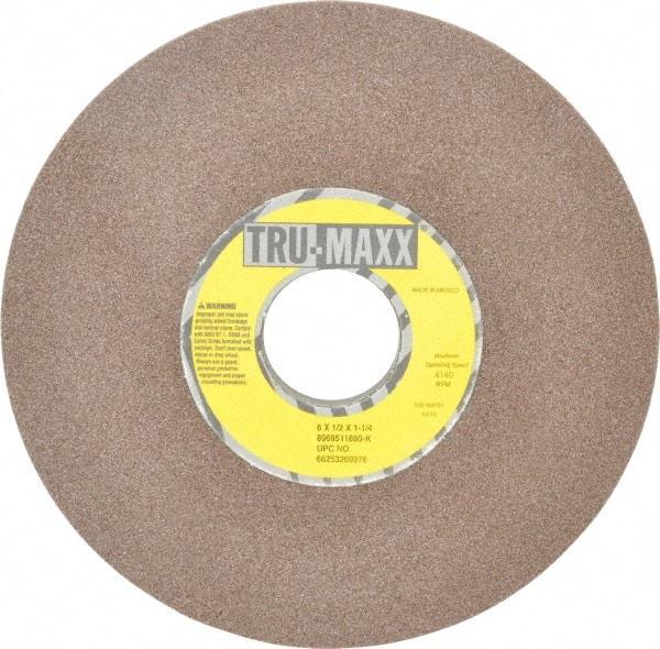 Tru-Maxx - 6" Diam, 1-1/4" Hole Size, 1/2" Overall Thickness, 80 Grit, Type 12 Tool & Cutter Grinding Wheel - Medium Grade, Aluminum Oxide, K Hardness, 4,140 RPM - Eagle Tool & Supply