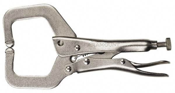 Paramount - 6" OAL C-Clamp Locking Pliers - 1-1/2" Jaw Depth, 2" Jaw Opening, Standard Handle - Eagle Tool & Supply