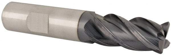 Value Collection - 5/8", 1-1/4" LOC, 5/8" Shank Diam, 3-1/2" OAL, 4 Flute, Solid Carbide Square End Mill - Single End, AlTiN Finish, Spiral Flute, Variable° Helix, Right Hand Cut, Right Hand Flute - Eagle Tool & Supply