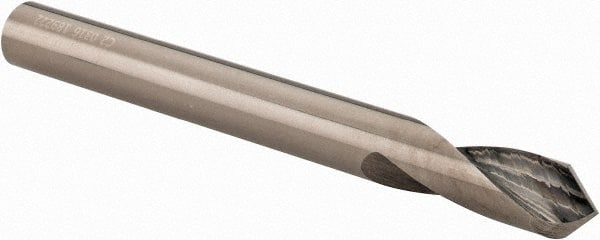 Accupro - 1/4" Body Diam, 90°, 2-1/2" OAL, Solid Carbide Spotting Drill - Eagle Tool & Supply