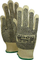 PRO-SAFE - Size M (8), ANSI Cut Lvl 4, PVC Coated Cut Resistant Gloves - Fully Coated Coated, ATA/Cotton Lining, Knit Wrist, Yellow/Black, Paired - Eagle Tool & Supply