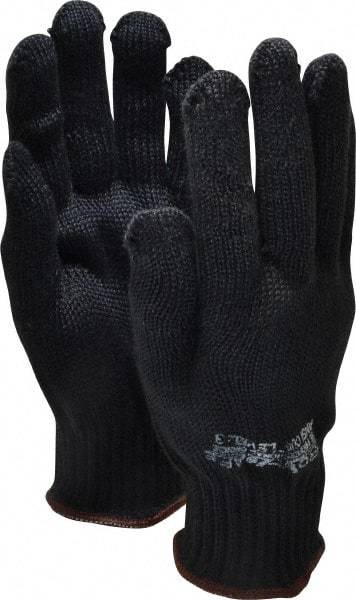 PRO-SAFE - Size L (9), ANSI Cut Lvl 3, Kevlar Cut Resistant Gloves - Knit Wrist, Black, Paired - Eagle Tool & Supply