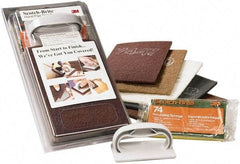 3M - Very Fine & Ultra Fine Grade, Aluminum Oxide & Silicon Carbide Hand Pad - Maroon & Gray, 6" Wide x 9" Long, Nonwoven - Eagle Tool & Supply