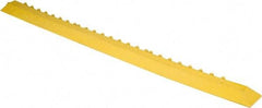 PRO-SAFE - 3.25' Long x 0.25' Wide, Anti-Fatigue Modular Matting Ramp Edge - Male, Yellow, Series Pro-Safe - Eagle Tool & Supply