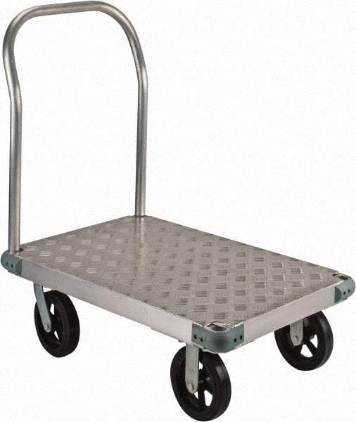 Value Collection - 2,000 Lb Capacity Aluminum Platform Truck - Aluminum Deck, 24" OAW - Eagle Tool & Supply
