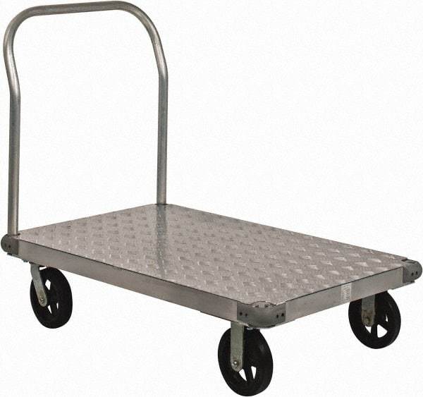 Value Collection - 2,000 Lb Capacity Aluminum Platform Truck - Aluminum Deck, 30" OAW - Eagle Tool & Supply