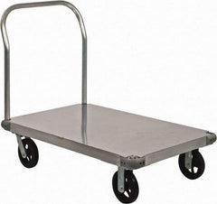 Value Collection - 2,000 Lb Capacity Aluminum Platform Truck - Aluminum Deck, 30" OAW - Eagle Tool & Supply