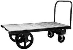 Fairbanks - 4,000 Lb Capacity Steel Platform Truck - Hardwood Deck, 24" OAW - Eagle Tool & Supply
