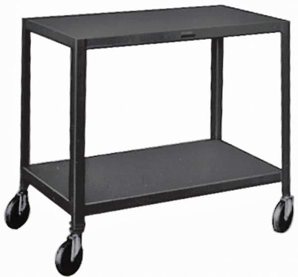 Made in USA - 500 Lb Capacity, 24" Wide x 48" Long x 34-1/2" High Service Cart - 2 Shelf, Steel, Swivel Casters - Eagle Tool & Supply