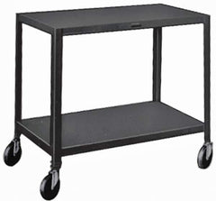 Made in USA - 500 Lb Capacity, 24" Wide x 48" Long x 34-1/2" High Service Cart - 2 Shelf, Steel, Swivel Casters - Eagle Tool & Supply