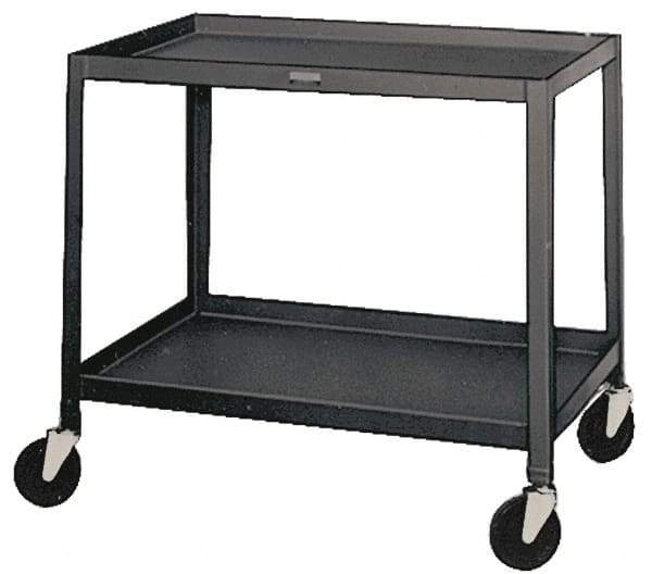 Made in USA - 500 Lb Capacity, 24" Wide x 36" Long x 34-1/2" High Service Cart - 2 Shelf, Steel, Swivel Casters - Eagle Tool & Supply