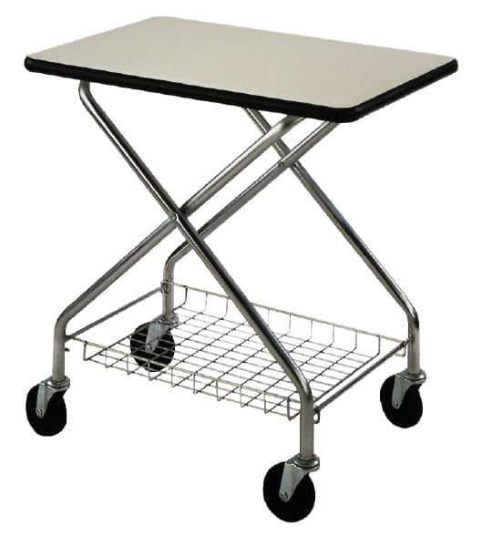Wesco Industrial Products - 200 Lb Capacity, 19" Wide x 28" Long x 28-3/4" High Foldaway Table Top Cart - 1 Shelf, Steel, Swivel Casters - Eagle Tool & Supply