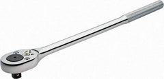 Proto - 1/2" Drive Pear Head Ratchet - Chrome Finish, 16" OAL, 24 Gear Teeth, Standard Head - Eagle Tool & Supply