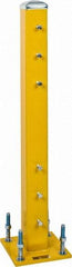 Steel King - Double 42 Inch High Center Steel Guard Rail Mount Post - Yellow, 10 Inch Mounted Length x 10 Inch Mounted Width For Use with Steel King Railing - Eagle Tool & Supply