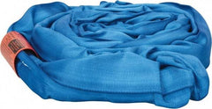 Lift-All - 6' Long x 2-5/8" Wide, 21,200 Lb Vertical Capacity, Polyester Web Sling - 17,000 Lb Choker Capacity, 1-3/4" Diam Chain, Blue - Eagle Tool & Supply