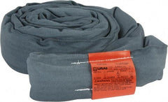Lift-All - 6' Long x 3-1/4" Wide, 31,000 Lb Vertical Capacity, Polyester Web Sling - 24,800 Lb Choker Capacity, 2-1/4" Diam Chain, Gray - Eagle Tool & Supply