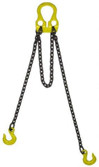 Lift-All - 14' Long, 15,200 Lb Basket Capacity, 12,300 Lb Vertical Capacity, Alloy Steel Web Sling - Adjust-A-Link Chain Sling, 3/8" Diam Chain - Eagle Tool & Supply