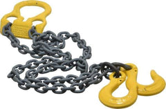 Lift-All - 6' Long, 4,700 Lb Basket Capacity, 3,600 Lb Vertical Capacity, Alloy Steel Web Sling - Adjust-A-Link Chain Sling, 7/32" Diam Chain - Eagle Tool & Supply