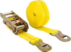 Lift-All - 27' Long x 2" Wide, 1,600 Lb Basket Capacity, 1,600 Lb Vertical Capacity, Polyester Web Sling - Yellow - Eagle Tool & Supply