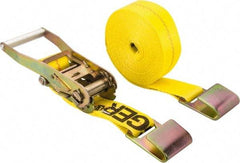 Lift-All - 27' Long x 2" Wide, 3,300 Lb Basket Capacity, 3,300 Lb Vertical Capacity, Polyester Web Sling - Yellow - Eagle Tool & Supply