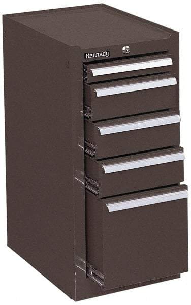 Kennedy - 5 Drawer Red Side Cabinet - 13-5/8" Wide x 29" High x 18" Deep, Use with 27" Wide Roller Cabinet - Eagle Tool & Supply