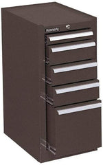 Kennedy - 5 Drawer Red Side Cabinet - 13-5/8" Wide x 29" High x 18" Deep, Use with 27" Wide Roller Cabinet - Eagle Tool & Supply
