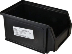 SSI Schaefer - 11 Lb. Load Capacity, 9-1/4" Deep, Black Polypropylene Hopper Stacking Bin - 4-3/4" High x 5-3/4" Wide x 9-1/4" Long - Eagle Tool & Supply