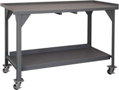 Durham - Roll-Around Workbench Mobile Work Bench - Steel, Gray, 60" Long x 30" Deep x 39-1/2" High - Eagle Tool & Supply
