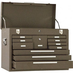 Kennedy - 11 Drawer Tool Chest - 26-1/8" Wide x 12-1/8" Deep x 18-7/8" High, Steel, Brown - Eagle Tool & Supply