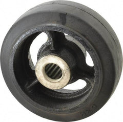 Fairbanks - 5 Inch Diameter x 2 Inch Wide, Rubber Caster Wheel - 350 Lb. Capacity, 2-3/16 Inch Hub Length, 3/4 Inch Axle Diameter, Roller Bearing - Eagle Tool & Supply