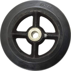 Fairbanks - 8 Inch Diameter x 2 Inch Wide, Rubber Caster Wheel - 500 Lb. Capacity, 2-3/16 Inch Hub Length, 3/4 Inch Axle Diameter, Roller Bearing - Eagle Tool & Supply