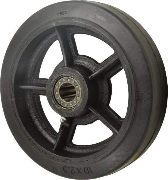 Value Collection - 10 Inch Diameter x 2-1/2 Inch Wide, Rubber Caster Wheel - 800 Lb. Capacity, 2-3/4 Inch Hub Length, 1 Inch Axle Diameter, Roller Bearing - Eagle Tool & Supply
