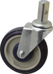 Win-Holt - 5" Diam x 1-1/4" Wide x 6-3/16" OAH Stem Mount Swivel Caster - Polyurethane, 250 Lb Capacity, Ball Bearing, 27/32 x 2-1/2" Square Stem - Eagle Tool & Supply