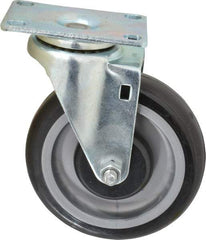 Fairbanks - 5" Diam x 1-1/4" Wide x 6-15/32" OAH Top Plate Mount Swivel Caster - Polyurethane, 275 Lb Capacity, Ball Bearing, 2-7/8 x 3-5/8" Plate - Eagle Tool & Supply