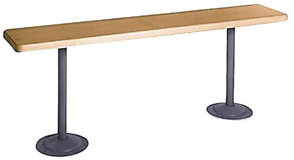 Made in USA - 6' Long x 9-1/2" Wide x 1-1/4" Thick, Maple Wood Bench Seat - Order Pedestals Separately - Eagle Tool & Supply