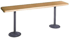 Made in USA - 8' Long x 9-1/2" Wide x 1-1/4" Thick, Maple Wood Bench Seat - Order Pedestals Separately - Eagle Tool & Supply