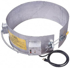 Made in USA - 9-1/4" Wide, 55 Gallon Wrap-Around Drum Heater - 120 Volt, to 800 Watts, 6.67 Amps, 0°F to 165°F Thermostat Rating - Eagle Tool & Supply