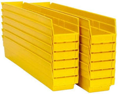 Akro-Mils - 23-5/8" Deep, Yellow Hopper Shelf Bin - 4" High x 4-1/8" Wide x 23-5/8" Long - Eagle Tool & Supply