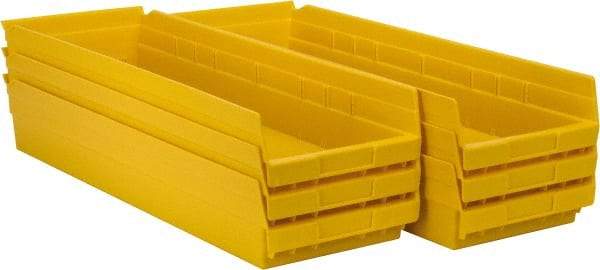 Akro-Mils - 23-5/8" Deep, Yellow Hopper Shelf Bin - 4" High x 8-3/8" Wide x 23-5/8" Long - Eagle Tool & Supply