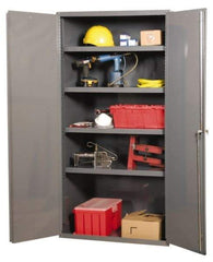 Durham - 3 Shelf Locking Storage Cabinet - Steel, 36" Wide x 24" Deep x 72" High, Gray - Eagle Tool & Supply