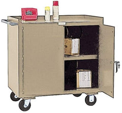 Durham - 800 Lb Capacity, 2 Door Mobile Cabinet - 46" Wide x 21" Deep x 34" High, Steel, Gray - Eagle Tool & Supply