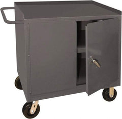 Durham - 1,000 Lb Capacity, 2 Door Mobile Cabinet - 36" Wide x 24" Deep x 37-1/2" High, Steel, Gray - Eagle Tool & Supply