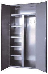 Durham - 5 Shelf Combination Storage Cabinet - Steel, 36" Wide x 24" Deep x 84" High, Gray - Eagle Tool & Supply