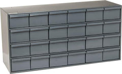 Durham - 24 Drawer, Small Parts Steel Storage Cabinet - 11-3/4" Deep x 33-3/4" Wide x 17" High - Eagle Tool & Supply